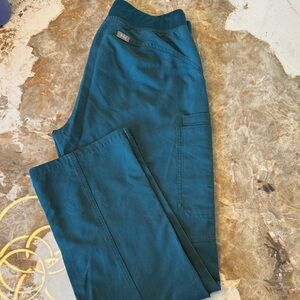 Figs Women's Teal Boot-Cut Scrub Pants with Utility Pockets